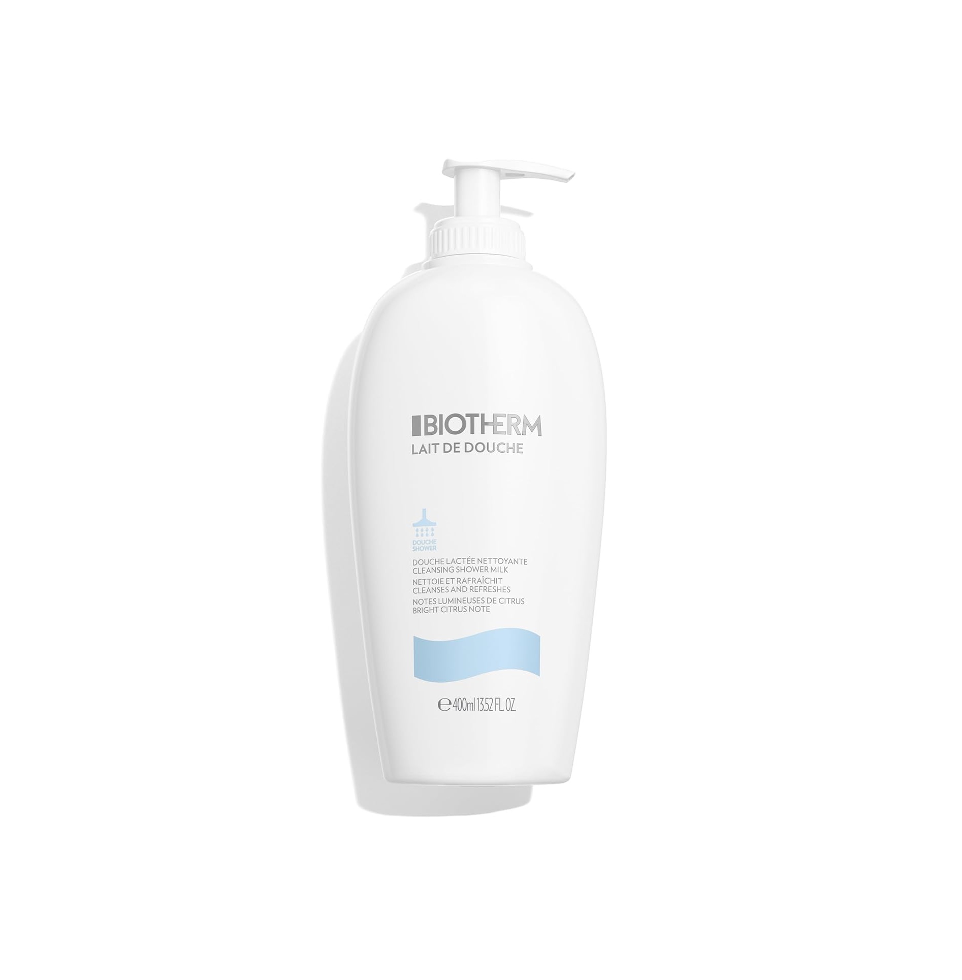 BIOTHERM Cleansing Shower Milk 400ml بايوثيرم غسول حليبي رغوي منعش ينظف البشرة بلطف ويتركها ناعمة