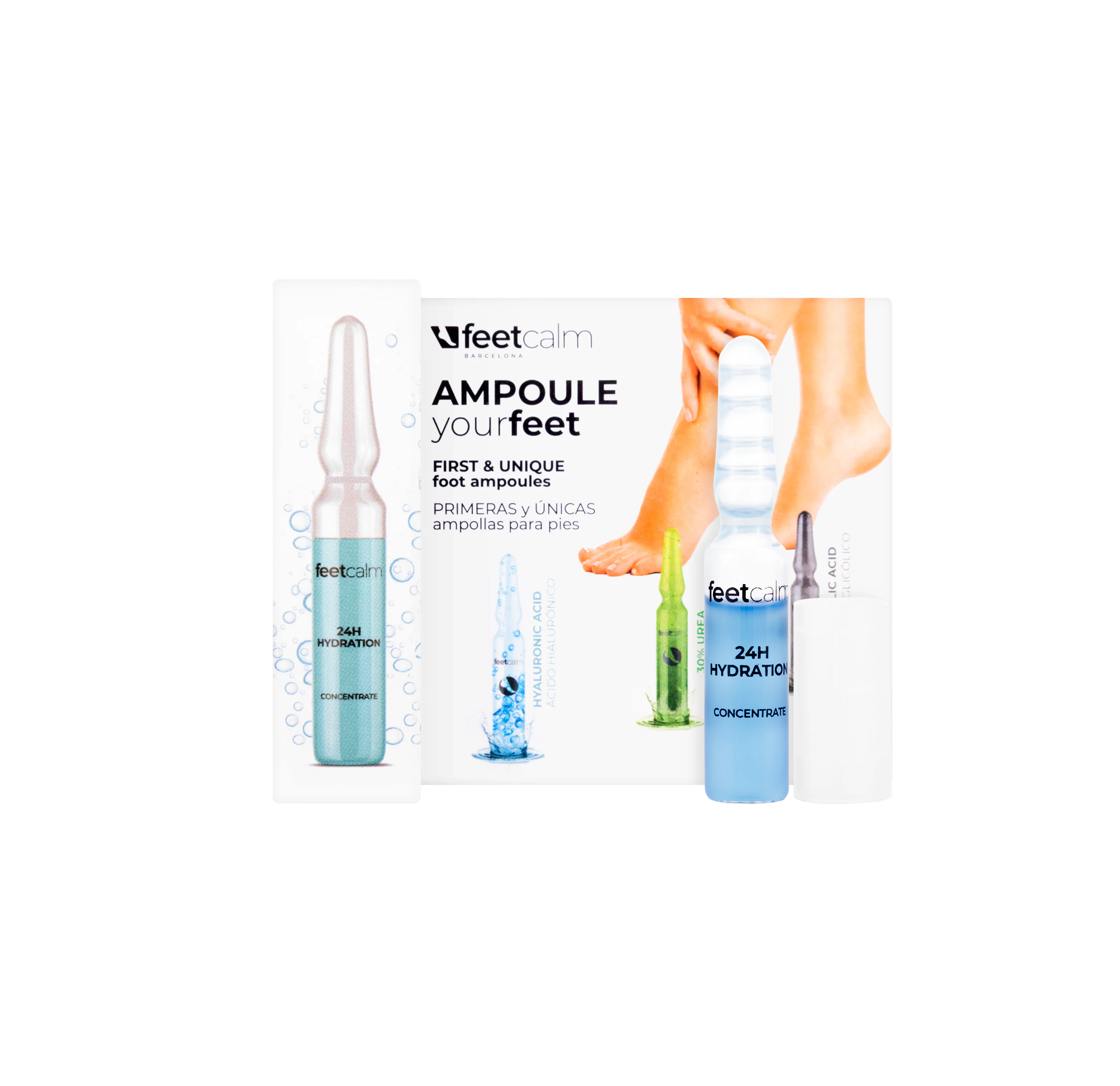 FEET CALM Ampoule Your Feet First & Unique Foot Ampouls 2ml فيت كالم أمبولات ترطب القدمين بعمق، وترمم حاجز البشرة، وتهدئ التهيج