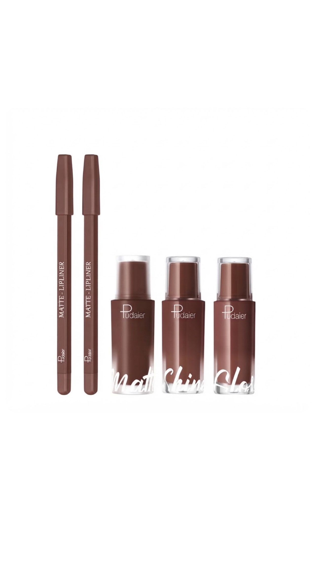 PUDAIER LIPPIE SAYS KISS KIT - 06 Talent پوداير مجموعة مكياج الشفاه باللون البني الداكن