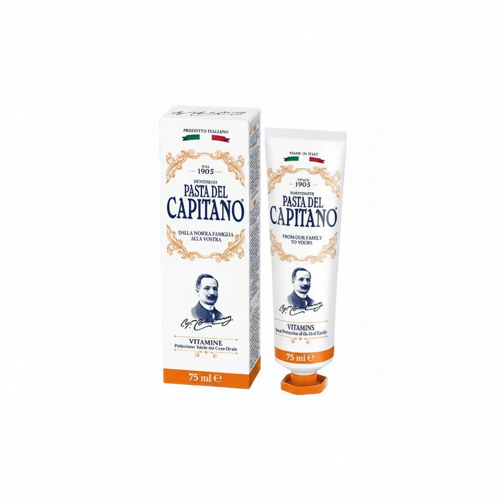 CAPITANO Vitamine Fresh Mint Toothpaste 75ml كابيتانو معجون أسنان بالنعناع والمنثول ينظف الأسنان