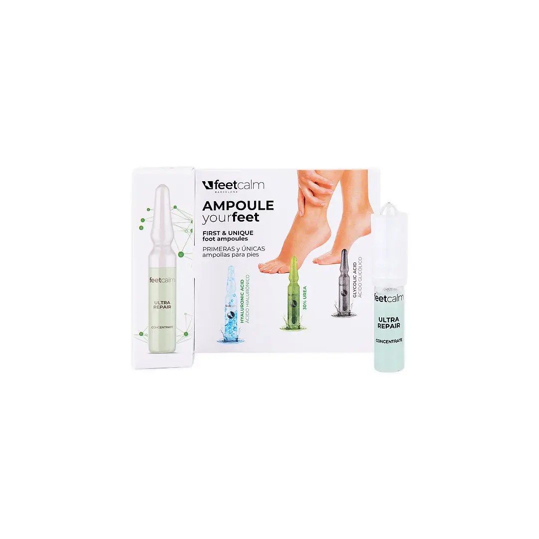 FEET CALM First Unique Foot Ampouls 2ml فيت كالم أمبولة ترطب القدمين الجافتين بعمق، تقشر بلطف، ترمم التشققات وتمنح نعومة