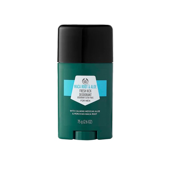 THE BODY SHOP Maca Root & Aloe Fresh Kick Deodorant 75g ذا بودي شوب مزيل تعرق يمنح انتعاشًا مع خلاصة الماكا والصبار