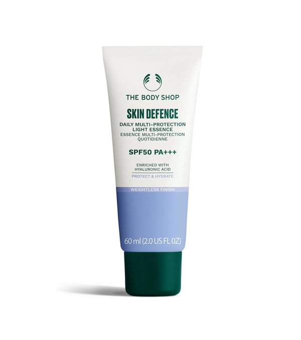 THE BODY SHOP Skin Defence Daily Multi Protection Light Essence Spf50 pa+++ 60ml ذا بودي شوب واقي من اشعة الشمس و مرطب للبشرة