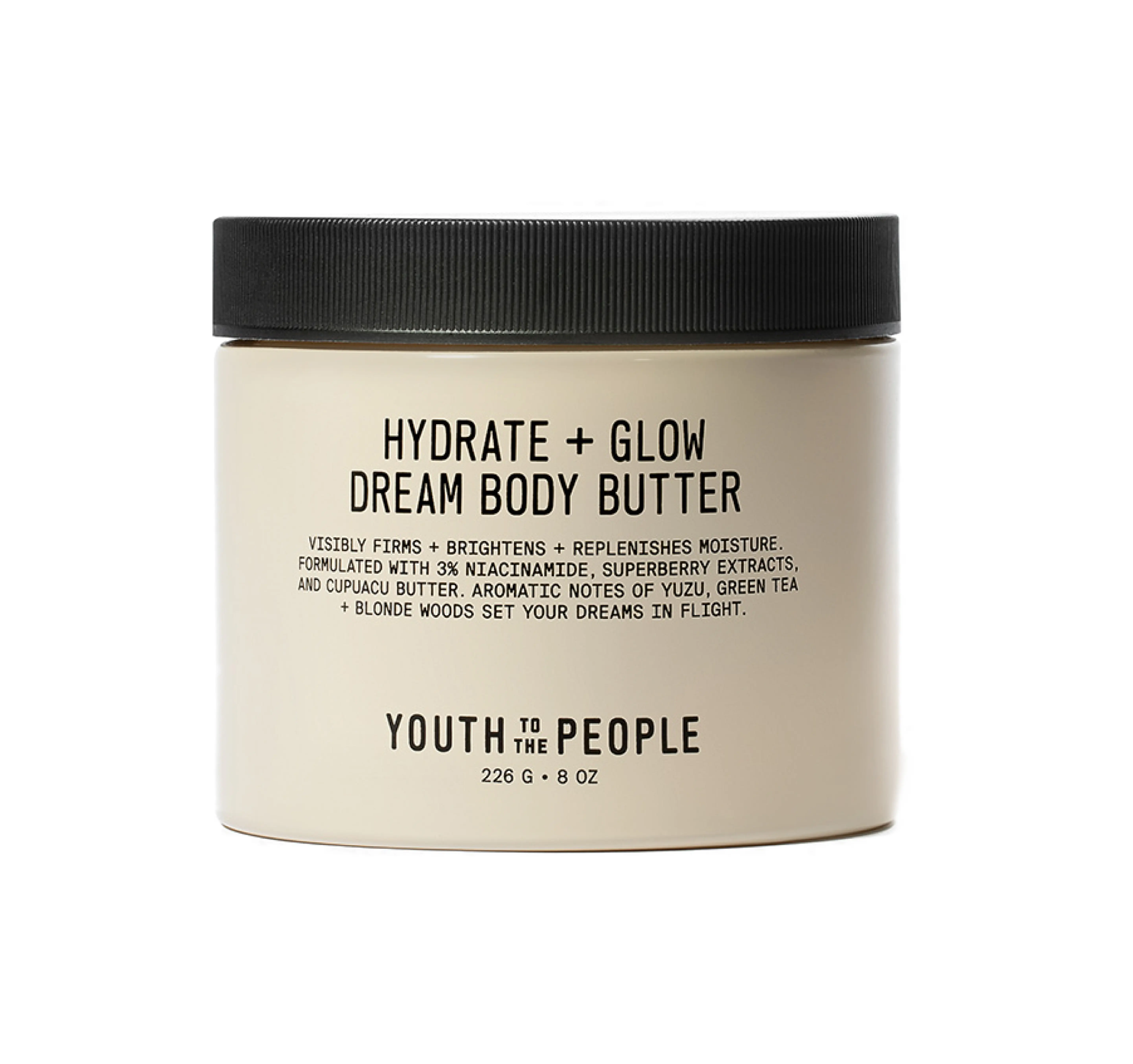 YOUTH TO THE PEOPLE Superberry Firm + Glow Dream Body Butter Body Cream 226g يوث تو ذا بيبول زبدة للجسم سريعة الامتصاص ترطب البشرة وتشدّها وتنعّمها