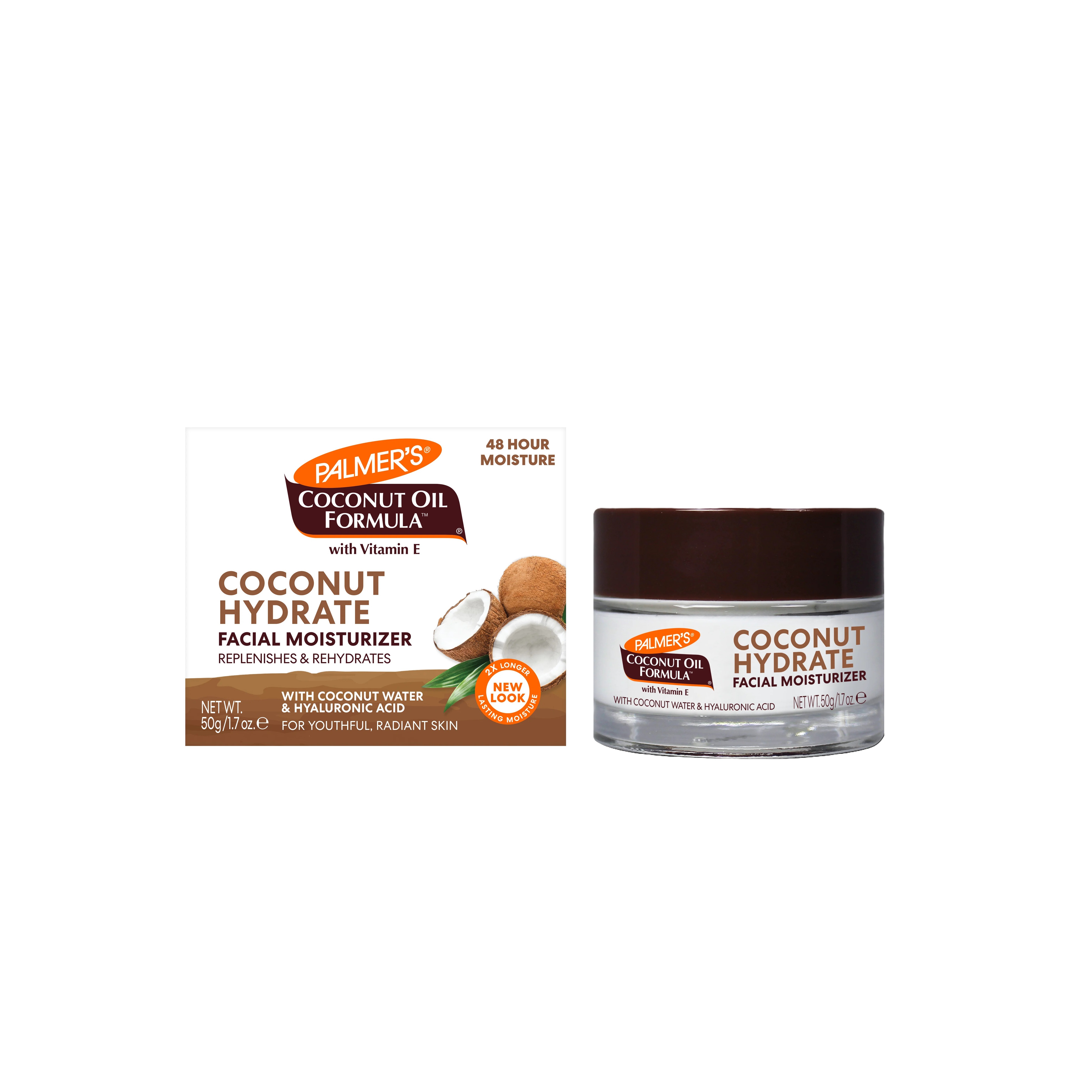 PALMER'S Coconut Oil Formula Hydrate Facial Moisturizer 50g بالمرز كريم مرطب للبشرة غني بزيت جوز الهند وحمض الهيالورنيك