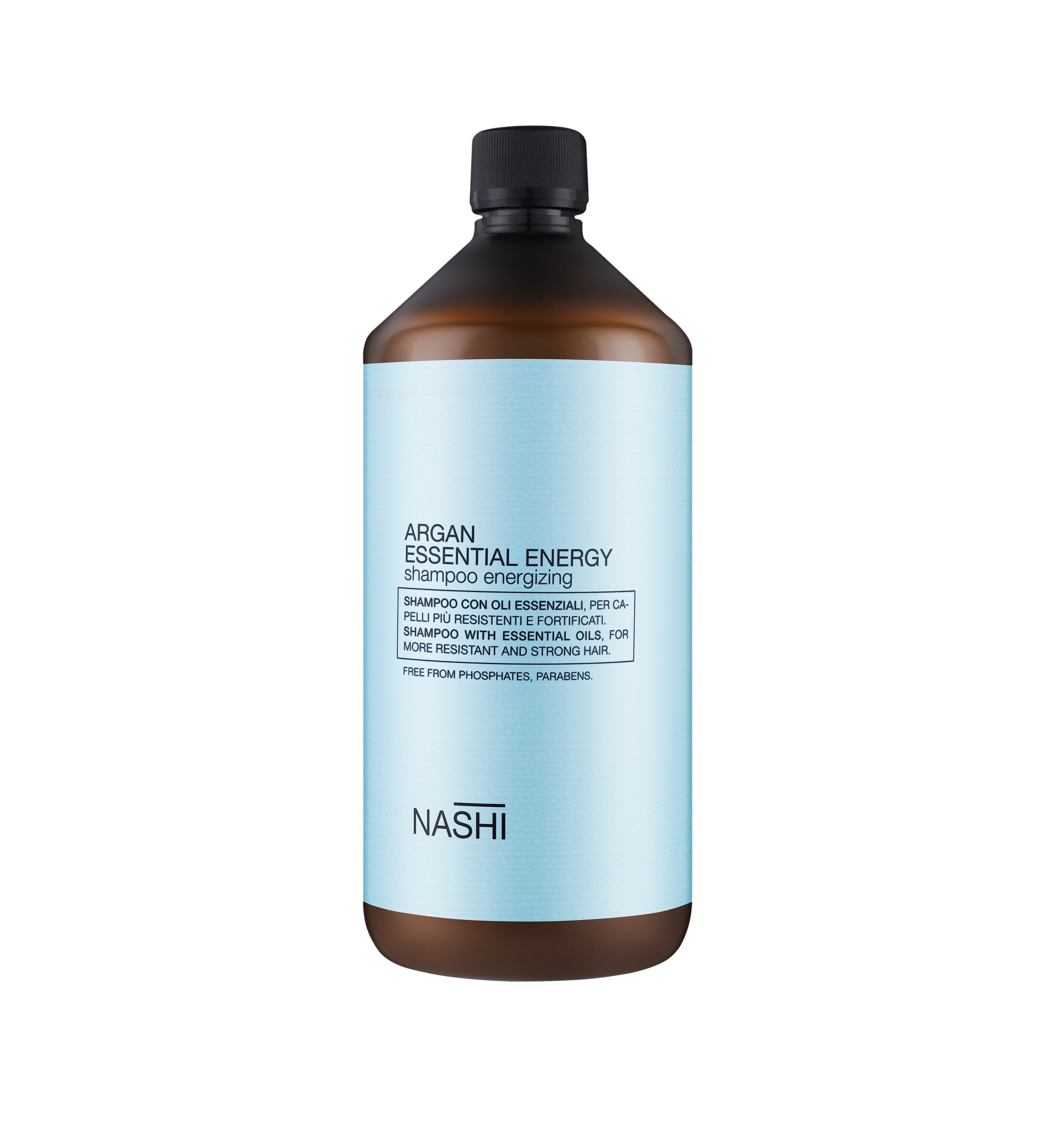 NASHI ARGAN Essential Energy Shampoo Energizing 1000ml ناشي أرغان شامبو بزيت الأرغان ينظف بلطف، يقوي الشعر ويزيد كثافته