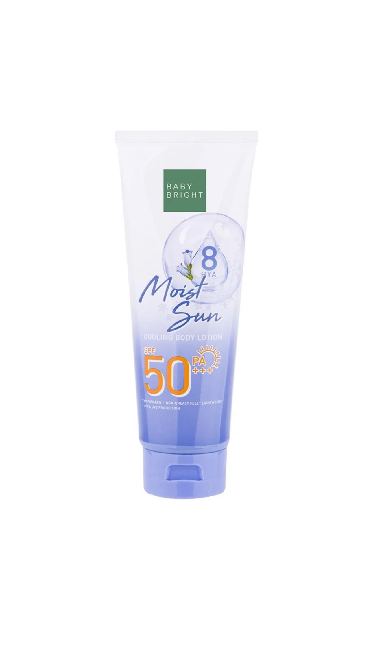 BABY BRIGHT MOIST SUN COOLING BODY LOTION SPF50 PA+++ 160ml بيبي برايت لوشن مرطب للجسم بعامل حماية من الشمس
