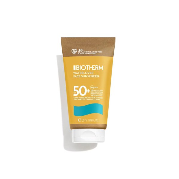 BIOTHERM Waterlover Face Sunscreen SPF 50+ 50ml  بايوثيرم واقي من اشعة الشمس يرطب البشرة ويكافح الشيخوخة الضوئية