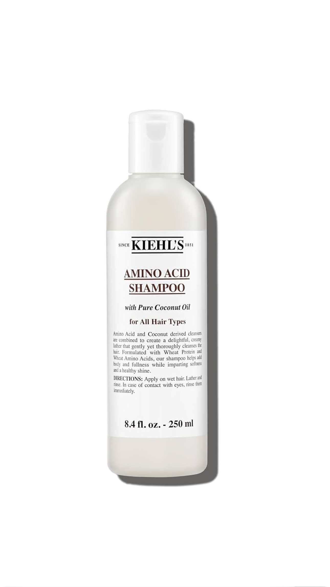 KIEHL'S AMINO ACID SHAMPOO WITH PURE COCONUT OIL FOR ALL HAIR TYPES 250ml كيلز شامبو منظف للشعر بالاحماض الامينية