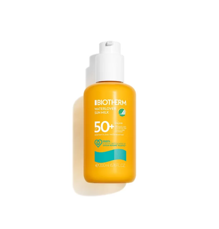 BIOTHERM Waterlover Sun Milk Spf50 200ml بايوثيرم حليب واقٍ من اشعة الشمس يحمي ويرطب البشرة