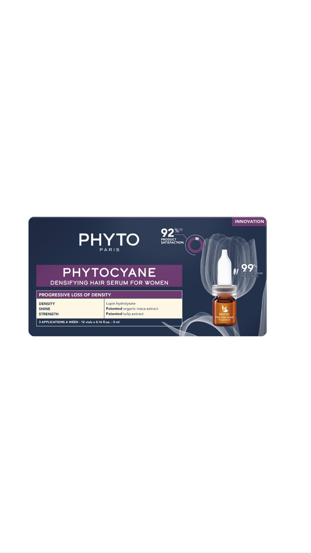 PHYTO PHYTOCYANE DENSIFYING HAIR SERUM FOR WOMEN PROGRESSIVE LOSS OF DENSITY 12*5ml فيتو أمپولات علاجية مخصصة لتساقط الشعر التدريجي والمزمن لدى النساء