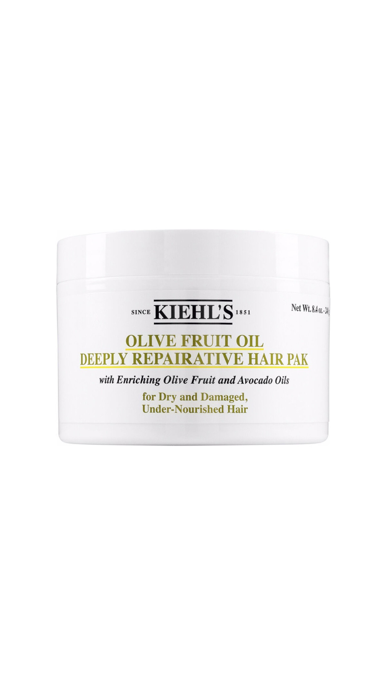 KIEHL'S OLIVE FRUIT OIL DEEPLY REPAIRATIVE HAIR PAK 240g كيلز قناع زيت الزيتون لإصلاح الشعر الجاف والتالف