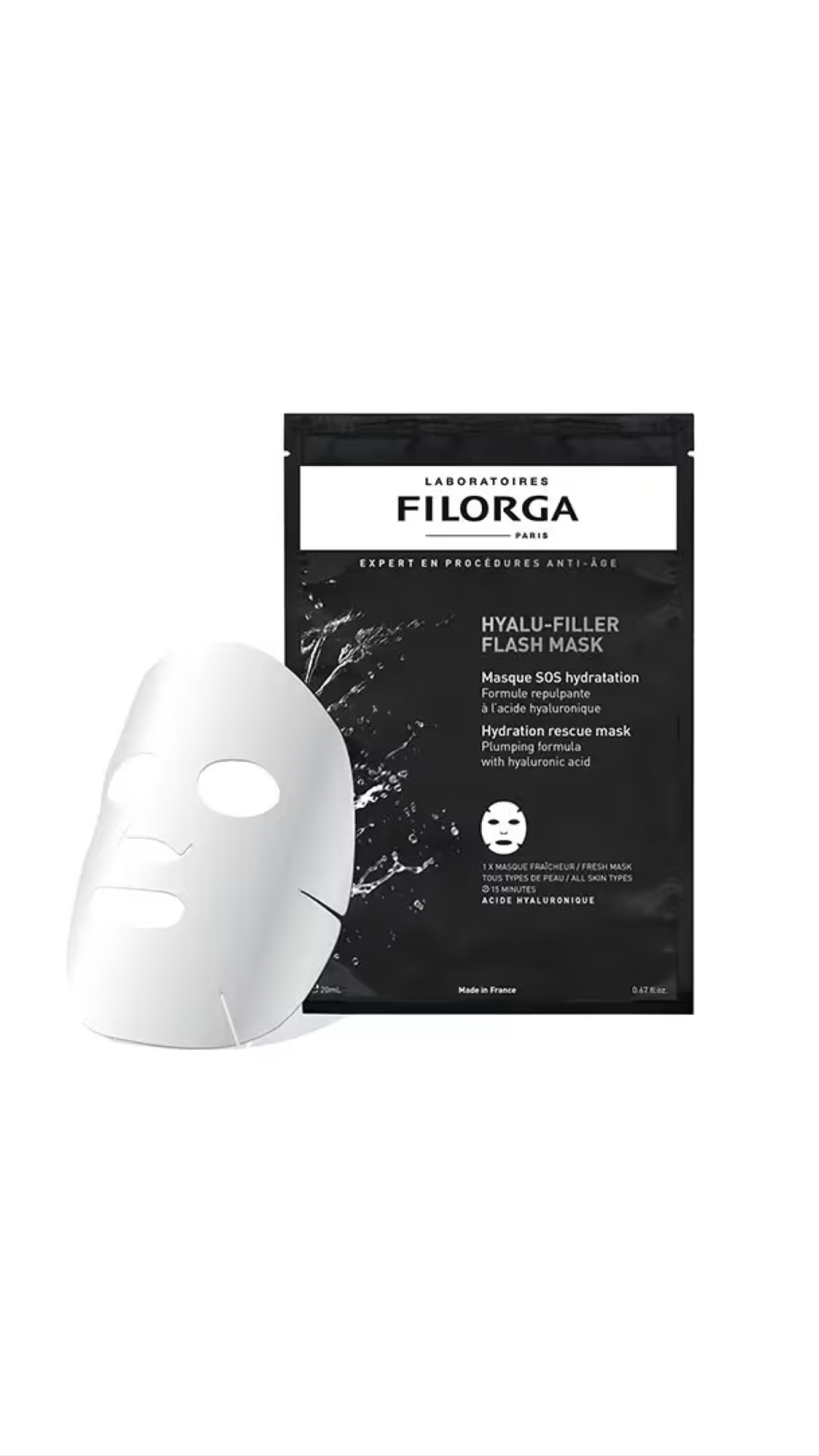 FILORGA HYALU-FILLER FLASH MASK - 1 Sheet فيلورگا ماسك ورقي مرطب ومقام لتجاعيد البشرة