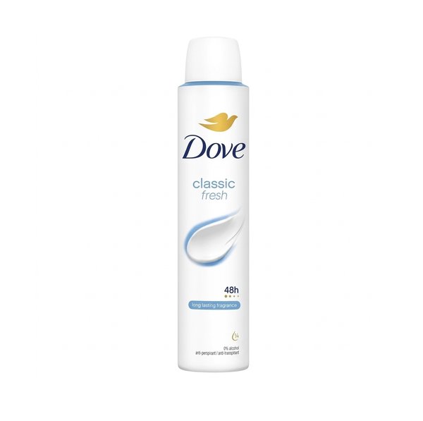 DOVE Classic Fresh 48h Long Lasting Fragrance Antiperspirant 250 دوف مزيل تعرق دوف يحمي 48 ساعة، ويرطب ويقلل التهيج