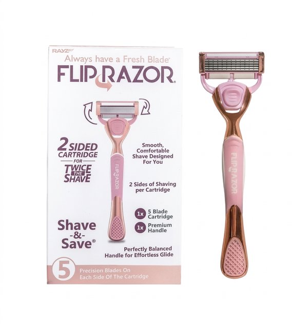 FLIP RAZOR 2 SIDED CARTRIDGE FOR TWICE THE SHAVE فليب ريزر شفرة حلاقة مزدوجة و دقيقة  