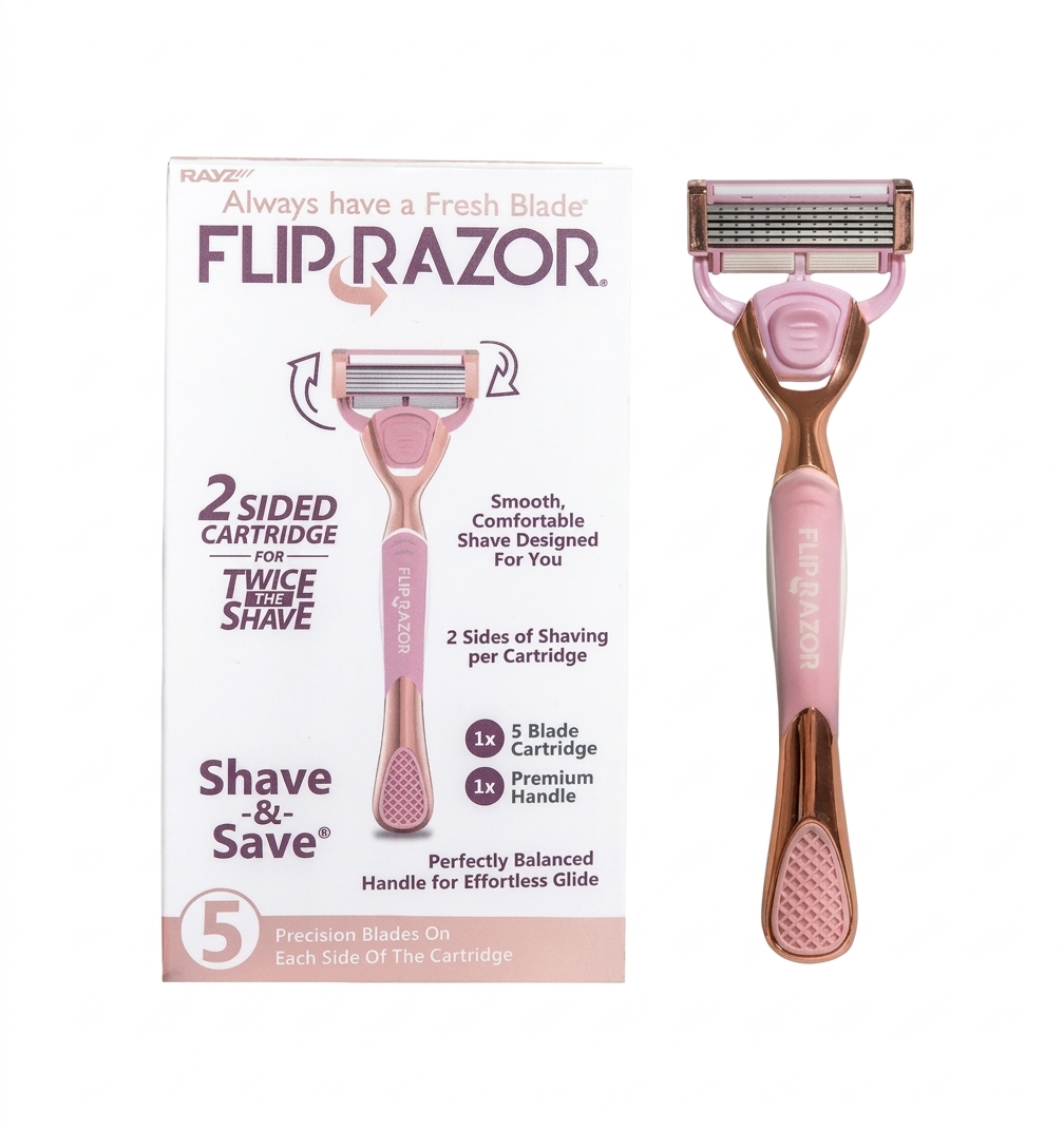 FLIP RAZOR 2 SIDED CARTRIDGE FOR TWICE THE SHAVE فليب ريزر شفرة حلاقة مزدوجة و دقيقة
