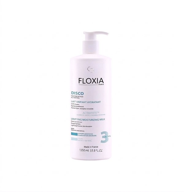 FLOXIA Disco Unifying Moisturizing Milk 1000ml فلوكسيا لوشن مرطب للجسم يوحد لون البشرة و يقلل البقع الداكنة