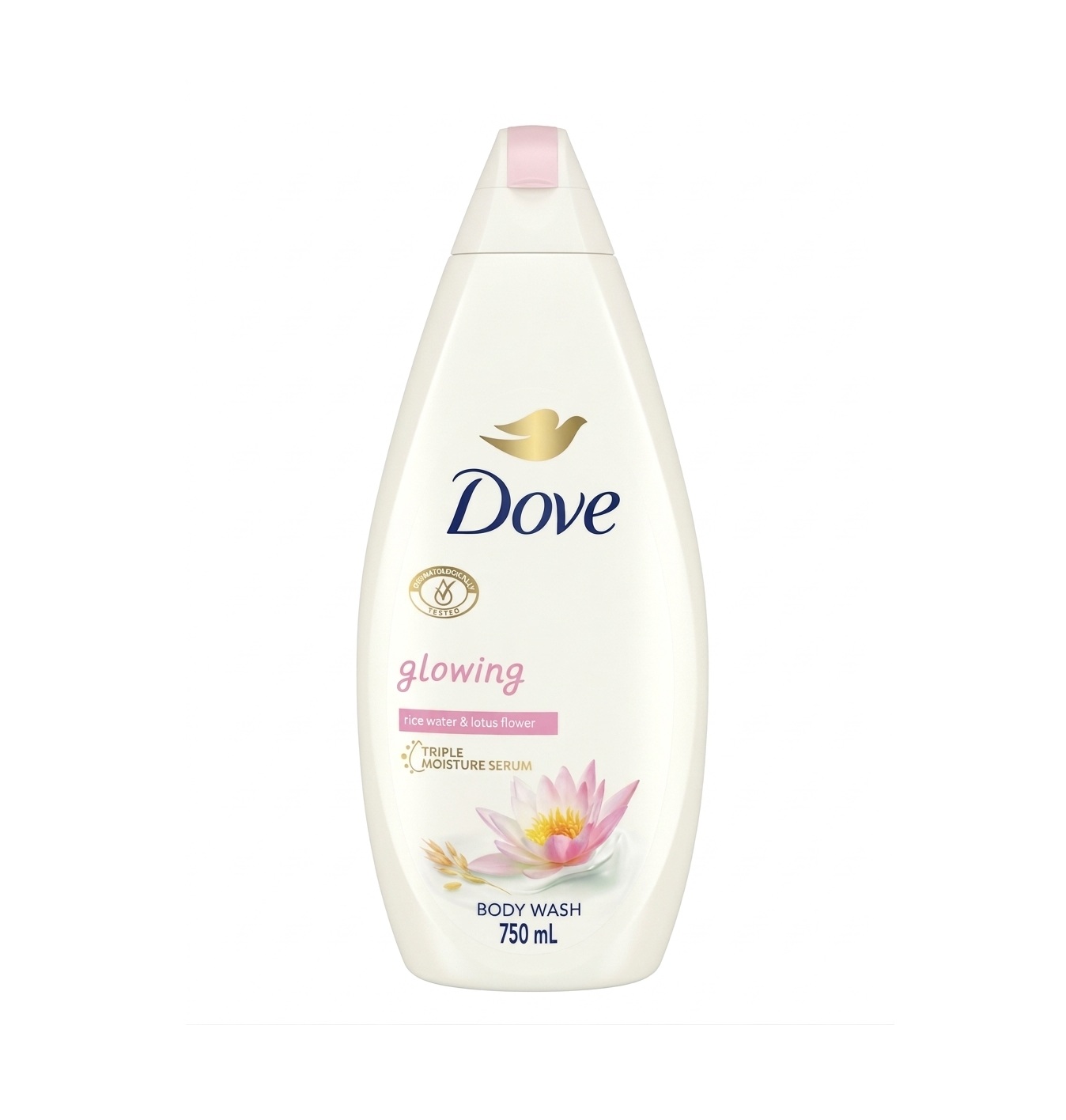 DOVE Glowing Rice Water & Lotus Flower Body Wash 750ml دوف غسول للجسم باللوتس وماء الأرز ينظف البشرة بلطف ويمنحها نعومة