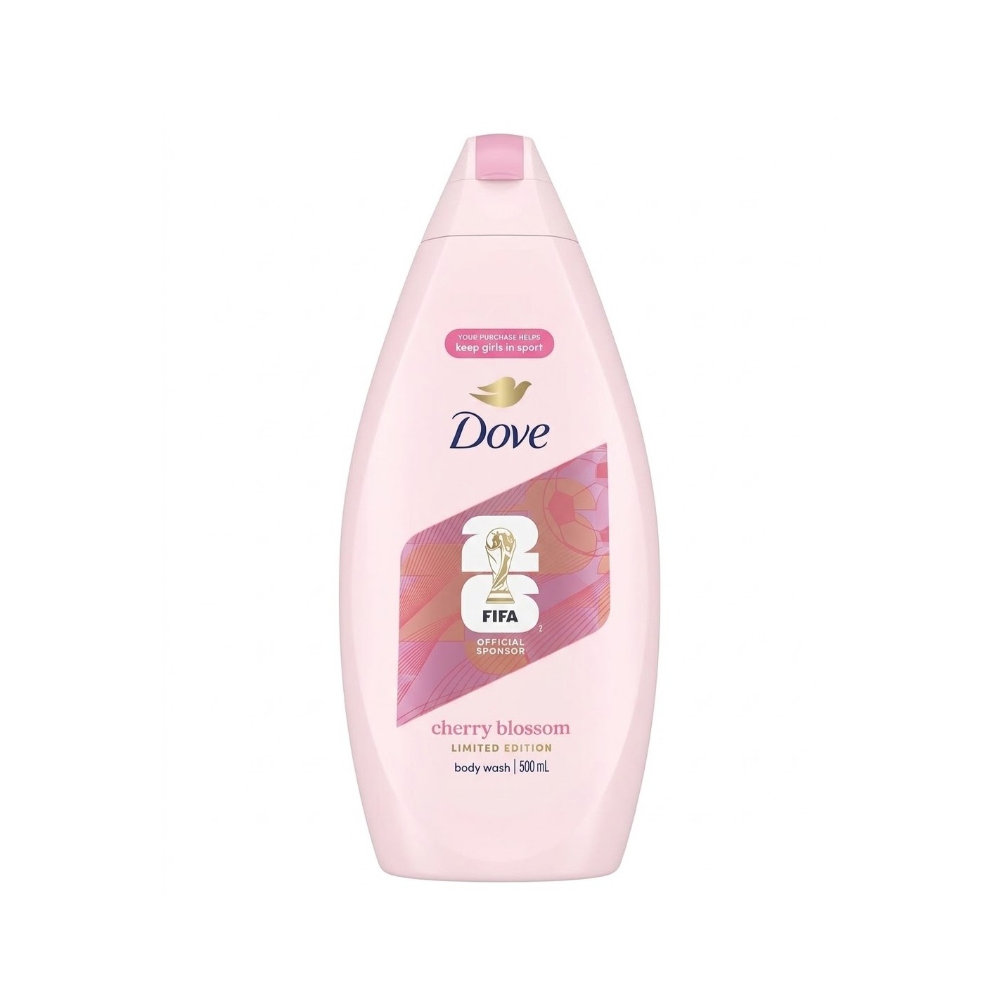 DOVE FIFA Limited Edition Body Wash 500ml - Cherry Blossom  دوف غسول مرطب لجسم برائحة زهر الكرز