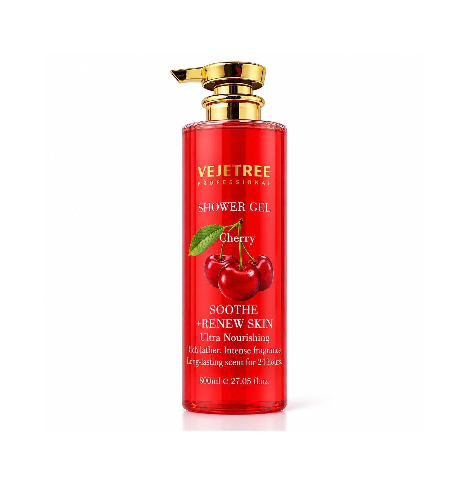 VEJETREE Shower Gel Cherry Soothe + Renew Skin Ultra Nourishing 800ml فيجيتري جل استحمام بالكرز