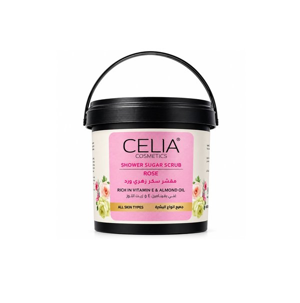CELIA COSMETICS Shower Sugar Scrub - Rose 600g سيليا مقشر سكر زهري ورد للجسم
