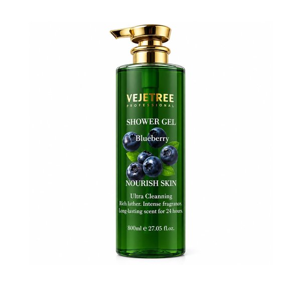 VEJETREE Shower Gel Blueberry Nourish Skin Ultra Cleansing Rich Lather Intense Fragrance 800ml  فيجيتري جل استحمام بالتوت الأزرق