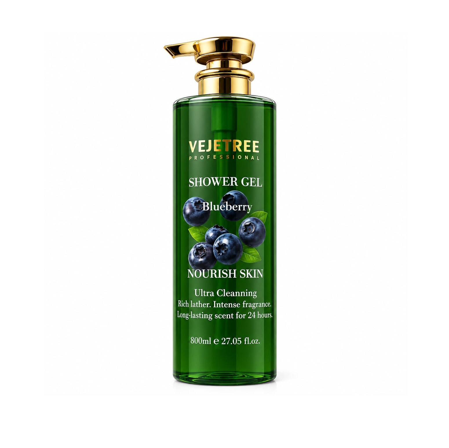 VEJETREE Shower Gel Blueberry Nourish Skin Ultra Cleansing Rich Lather Intense Fragrance 800ml  فيجيتري جل استحمام بالتوت الأزرق