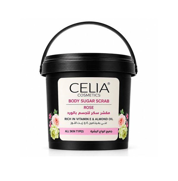 CELIA COSMETICS Body Sugar Scrub - Rose 600g  سيليا كوزميتك مقشر سكر للجسم بالورد