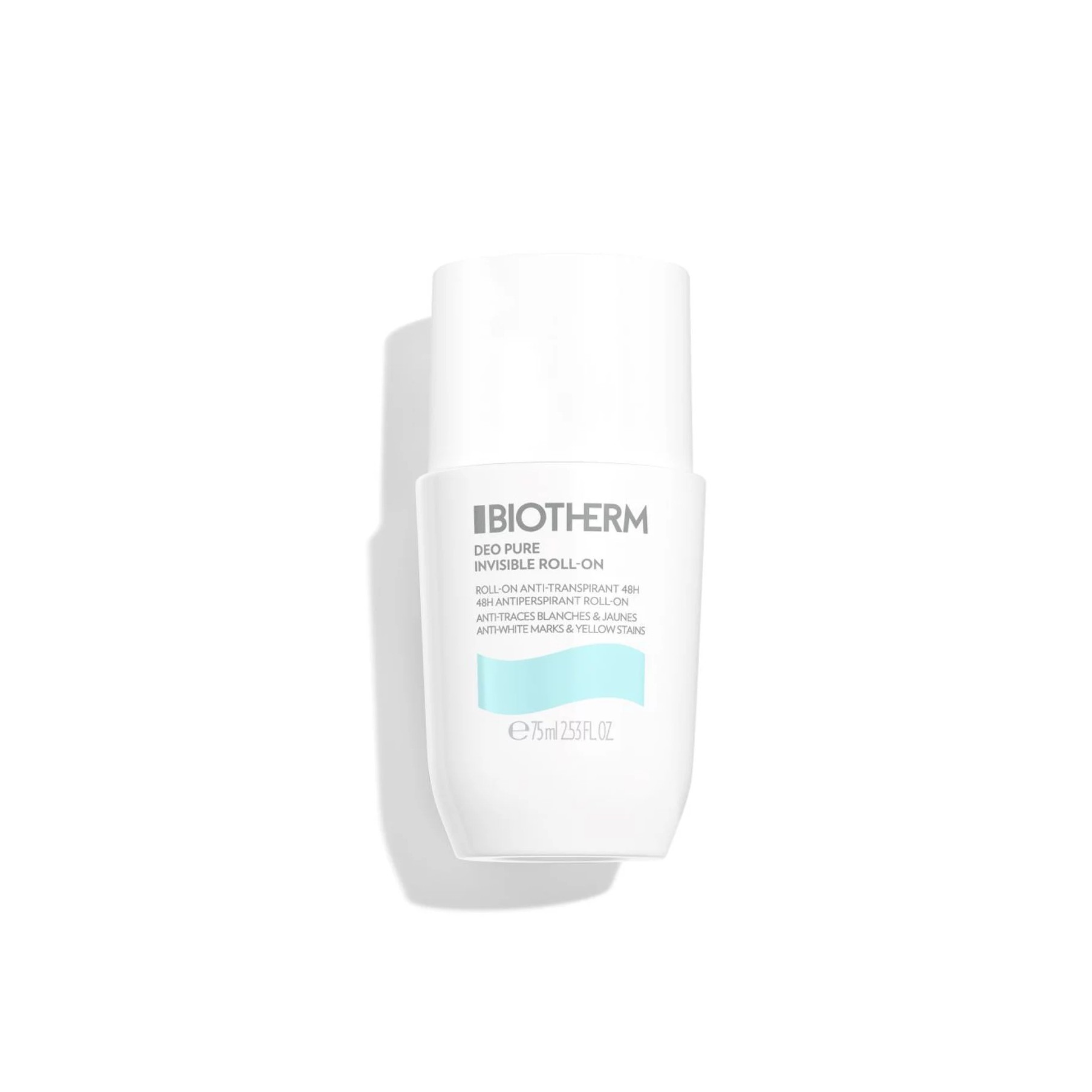 BIOTHERM Deo Pure Invisible Roll-On 48H Antiperspirant 75ml بايوثيرم رول اون مزيل تعرق بتركيبة خفيفة وسريعة الجفاف