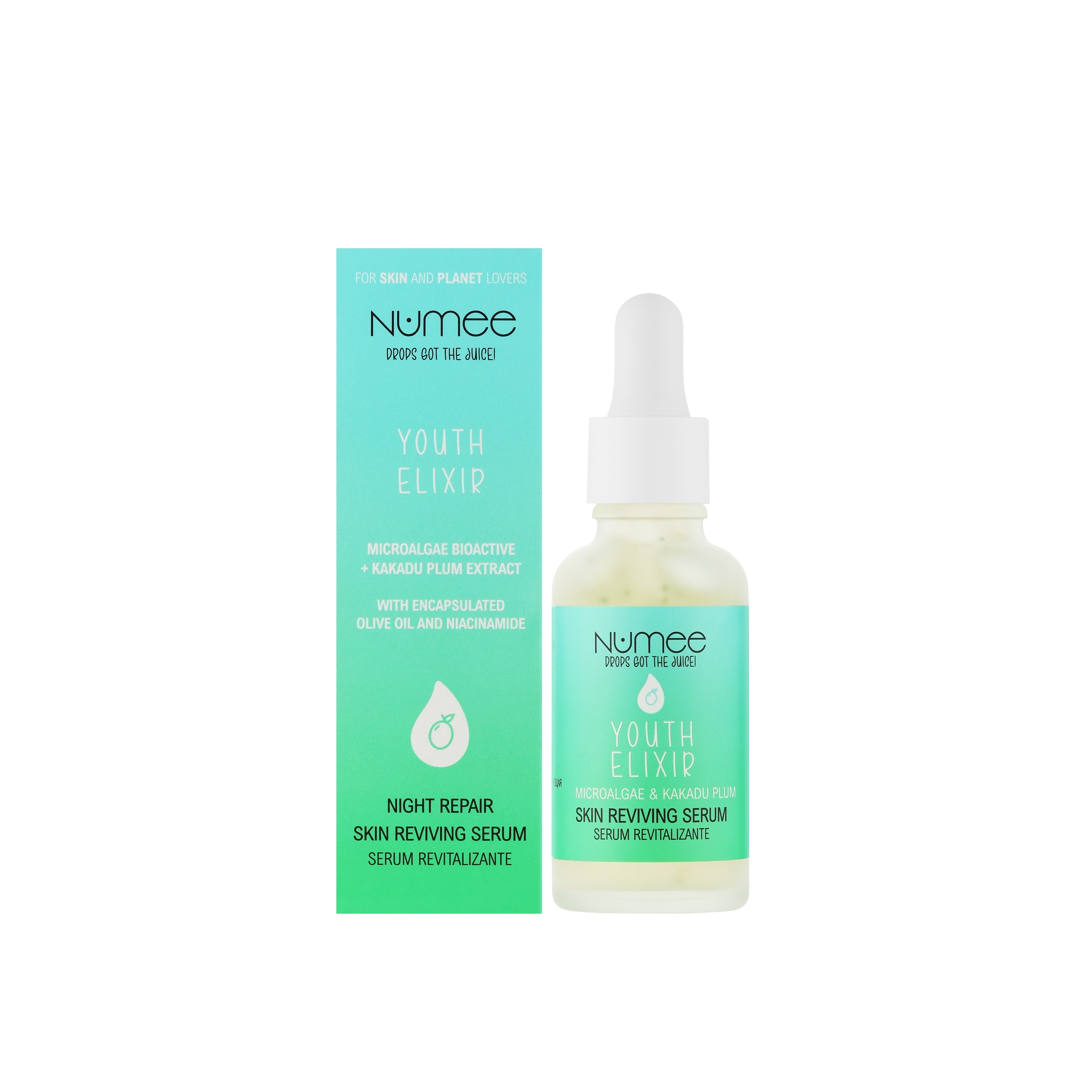 NUMEE Youth Elixir Night Repair Skin Reviving Serum 30ml نومي سيروم يرطب البشرة بعمق ويعزز اشراقتها ونشاطها