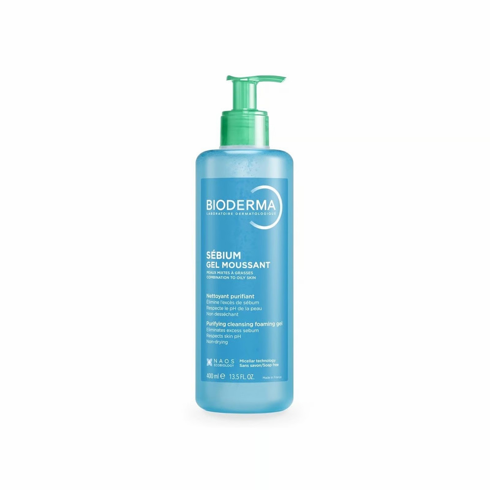 BIODERMA Purifying Cleansing Foaming Gel 400ml بايوديرما غسول رغوي ينظف البشرة الدهنية بلطف، وينظم الدهون ويحافظ على نقاء المسام