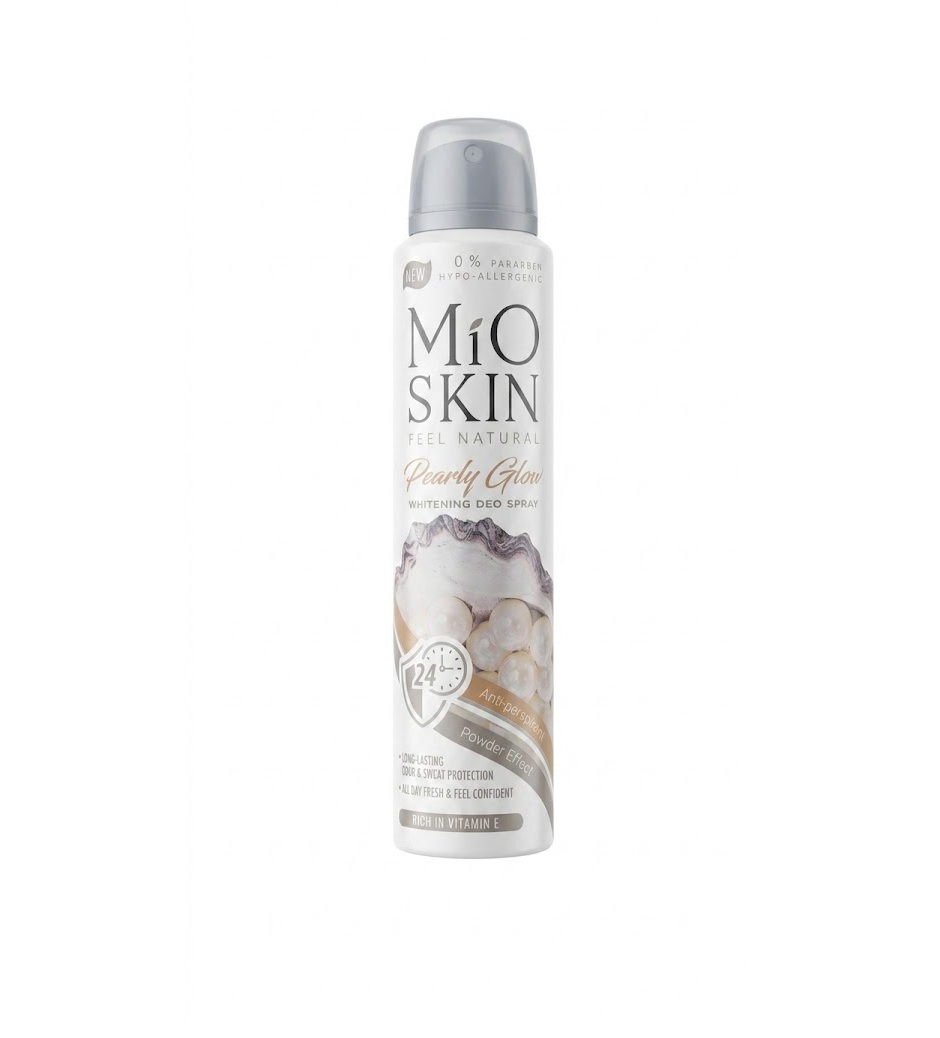 MIO SKIN FEEL NATURAL Pearly Glow Deodorant Spray مايو سكن مزيل عرق يمنح انتعاشًا وحماية وترطيبًا وإشراقة