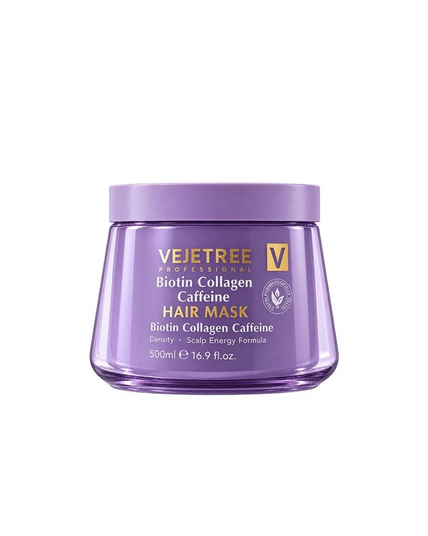 VEJETREE PROFESSIONAL BIOTIN COLLAGEN CAFFEINE HAIR MASK 500ml ڤيجيتري ماسك للعناية بالشعر وفروة الرأس