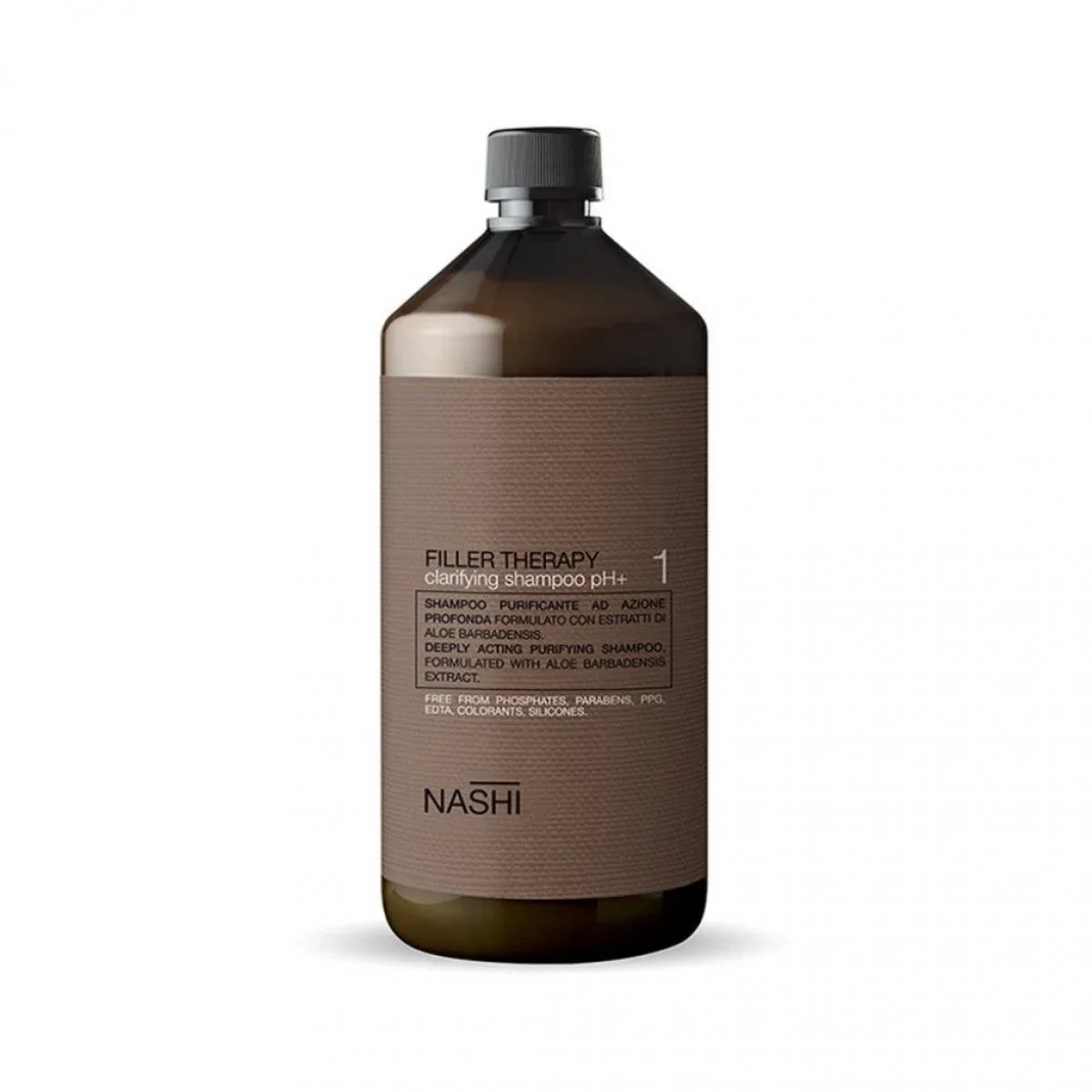 NASHİ ARGAN Filler Therapy Clarifying PH+ Deeply Acting Purifying Shampoo 1000ml ناشي اركان شامبو  ينقي الشعر بعمق، يصلح التلف، ويرطب ويحميه