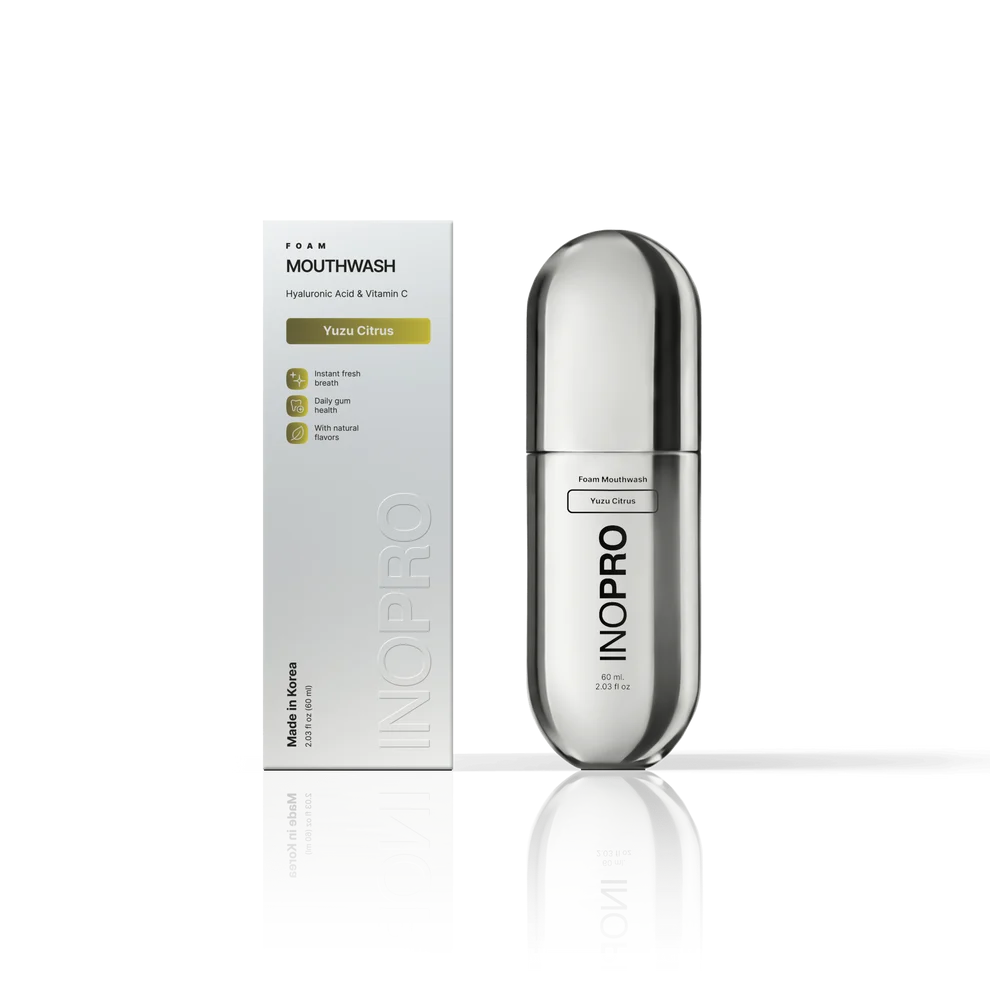 INOPRO Mouth Wash Hyaluronic Acid & Vitamin C 60ml - Yuzu Citrus اينوبرو غسول فم رغوي ينعش الفم و يدعم المينا