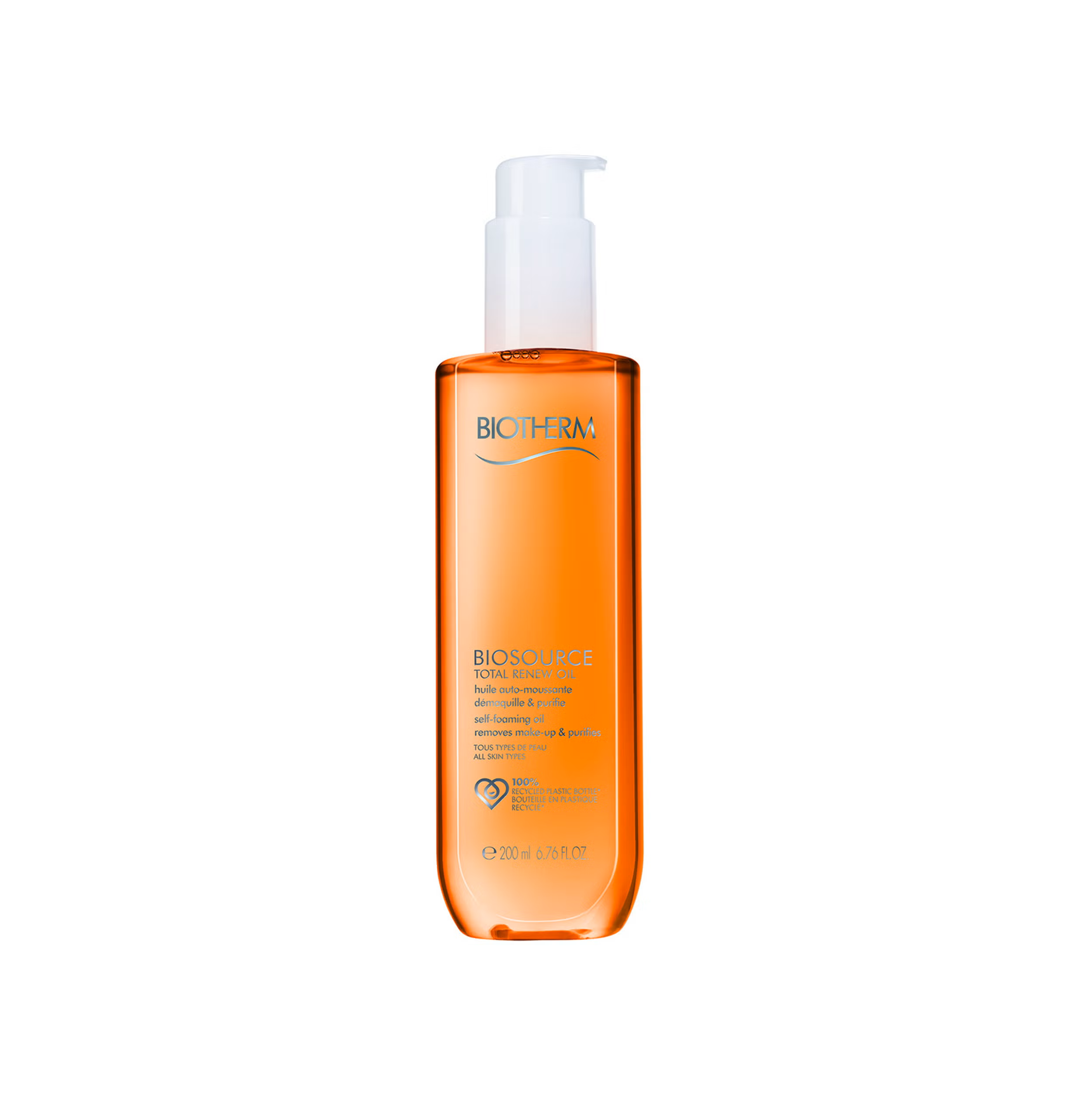 BIOTHERM Biosource Total Renew Oil 200ml بايوثيرم مزيل مكياج زيتي يتحول إلى رغوة ويزيل المكياج والشوائب
