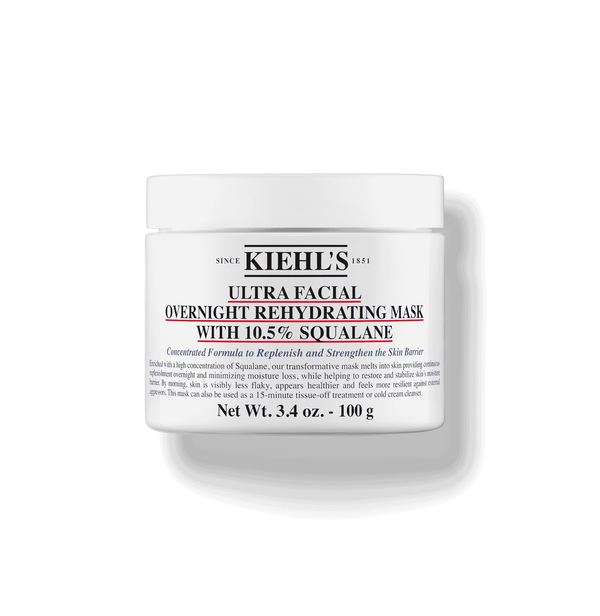 KIEHL’S Ultra Facial Overnight Rehydration Mask With 10.5% Squalane 100ml كيلز كريم مرطب للوجه يُستخدم طوال الليل للبشرة الجافة