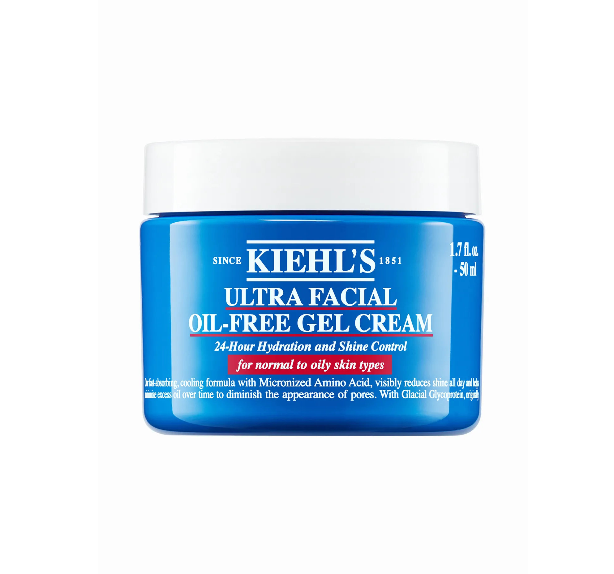 KIEHL'S Ultra Facial Oil-Free Gel Face Cream for Normal to Oily Skin 50ml كيلز كريم جل مرطب خالٍ من الزيوت يساعد على تقليل اللمعان وتحسين ملمس البشرة