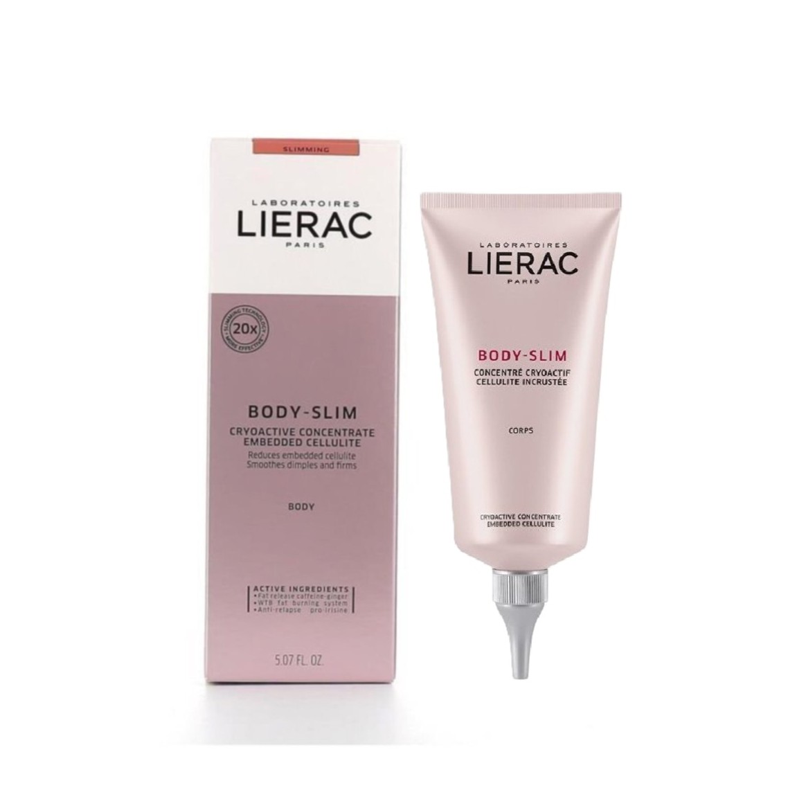 LIERAC BODY-SLIM CRYOACTIVE CONCENTRATE Reduces embedded cellulite Smoothes dimples and firms 150ml  لايراك كريم مركز  لشد الجسم ومكافحة السيلوليت