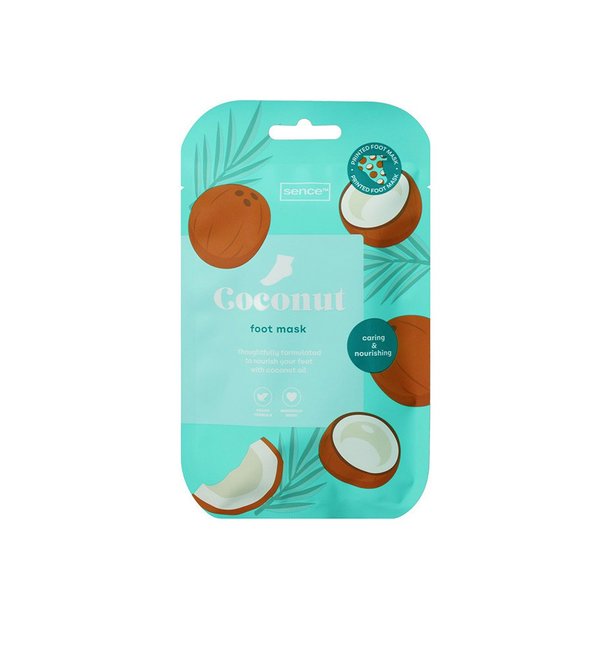 SENCE BEAUTY Coconut Foot Mask  سينس بيوتي قناع القدمين بجوز الهند يرطب البشرة بعمق