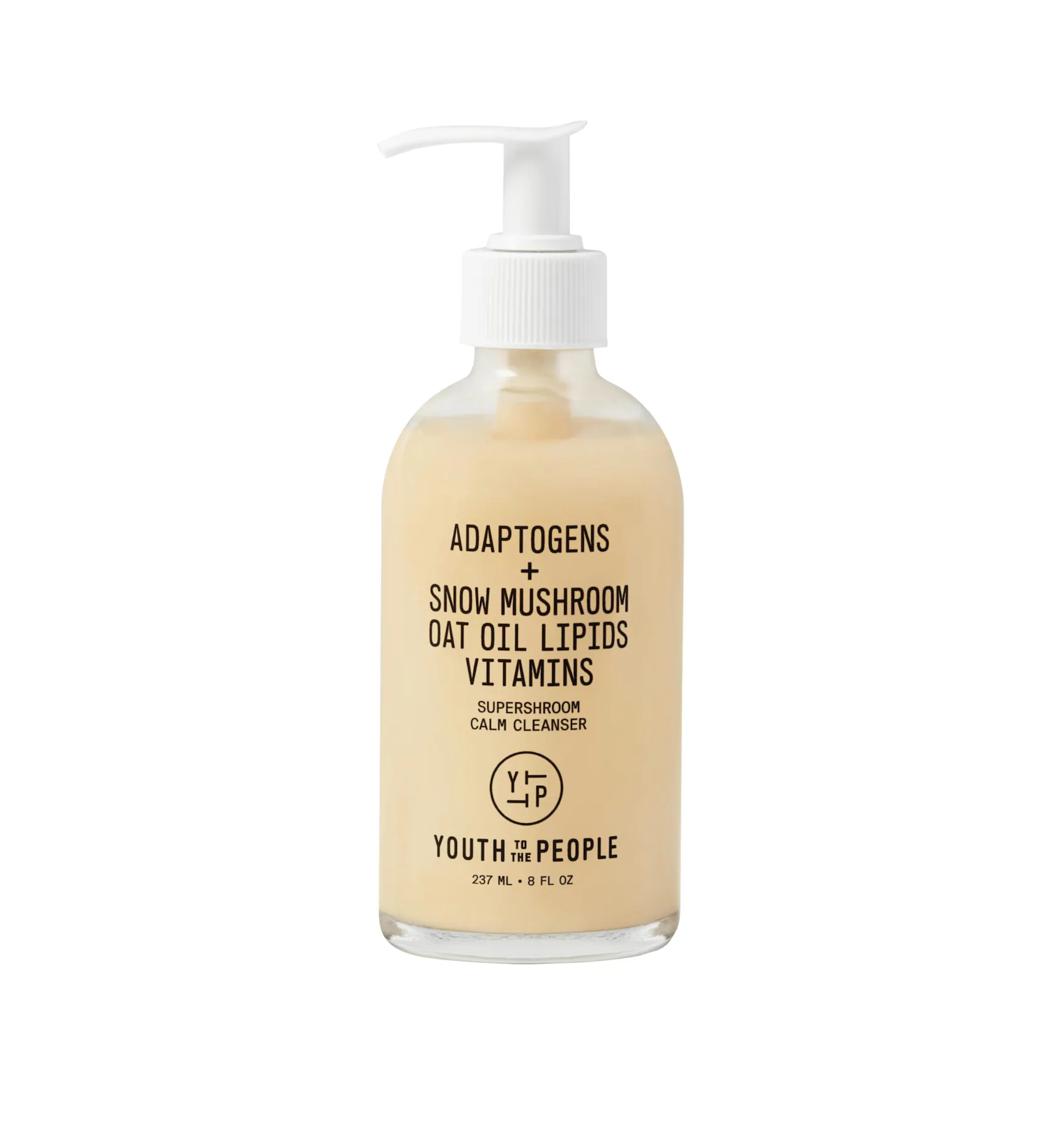 YOUTH TO THE PEOPLE Adaptogens + Snow Mushroom Oat Oil Lipids Vitamins SuperShroom Calm Cleanser 237ml يوث تو ذا بيبول غسول وجه مغذي ينظف بلطف، يهدئ الاحمرار ويرطب البشرة