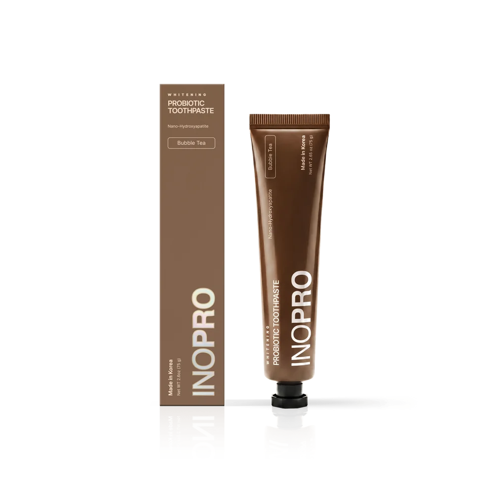 INOPRO Probiotic Toothpaste 75g - Bubble Tea اينو برو معجون اسنان مبيض بنكهة بابل تي