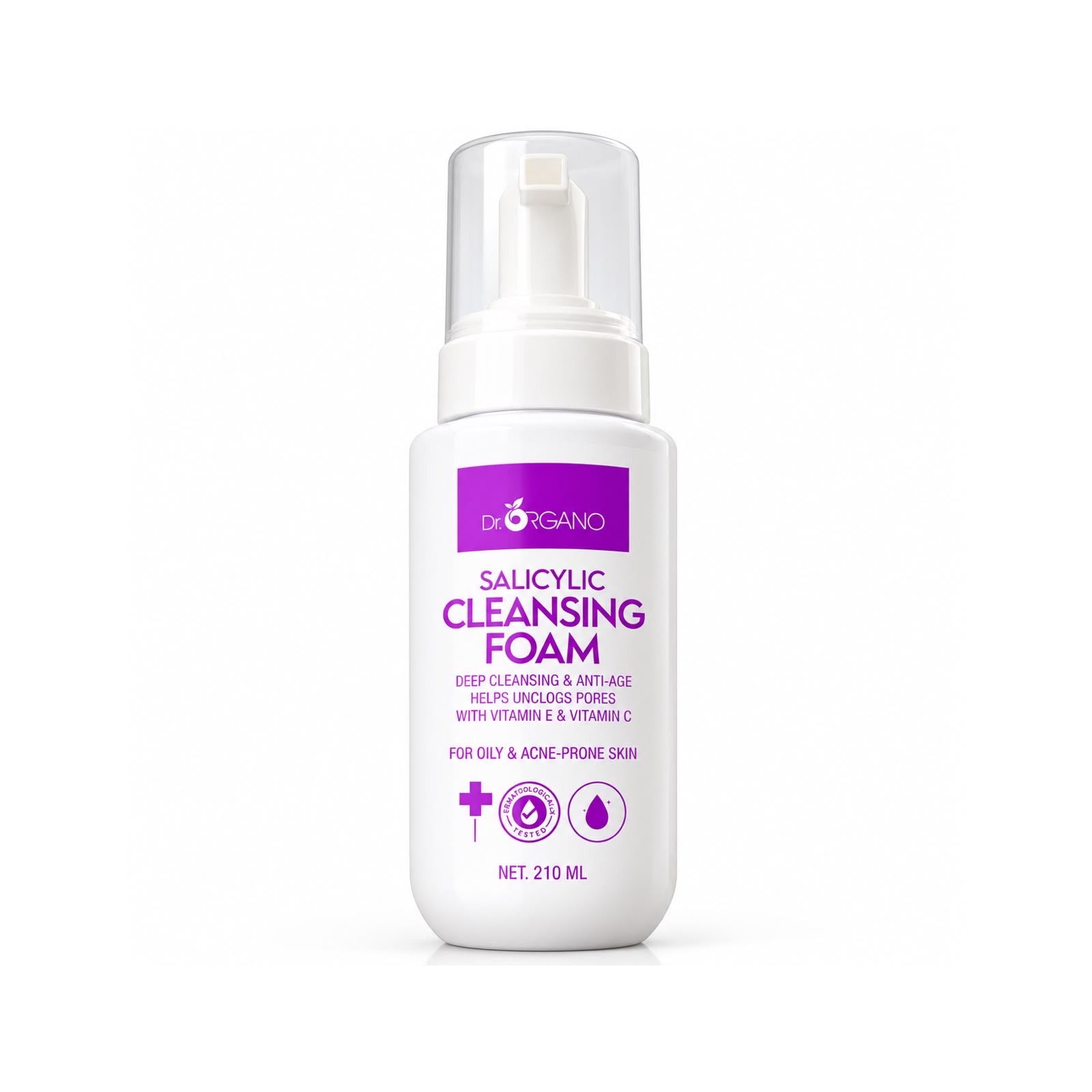 DR. ORGANO SALICYLIC CLEANSING FOAM 210ml دكتور أورگانو غسول رغوي منظف للبشرة الدهنية والمعرضة للحبوب