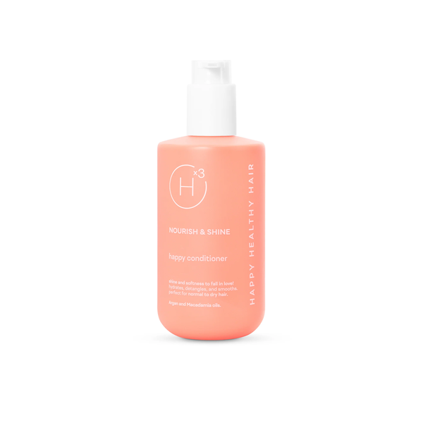 HX3 Happy Conditioner Nourish & Shine Argan and Macadamia oils 300ml  بلسم يرطب الشعر ويغذيه ويمنحه لمعانا غني بزيت الأرغان وزيت المكاديميا