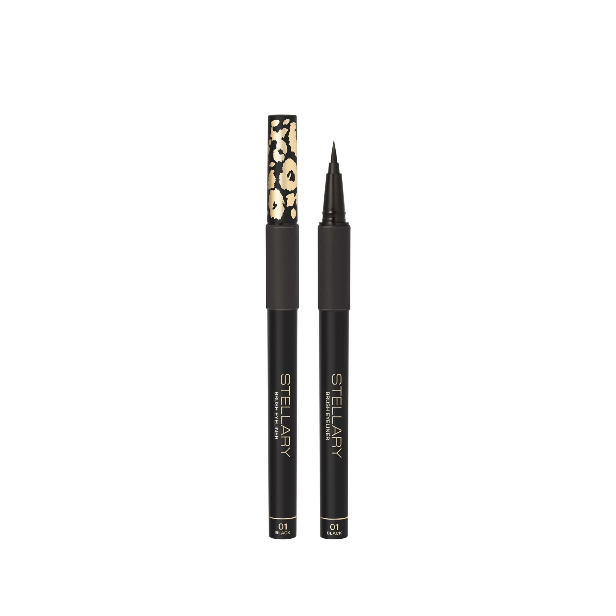 STELLARY Eyeliner with Applicator Brush - 01 Black ستيلاري قلم تحديد العيون مدمج بفرشاة