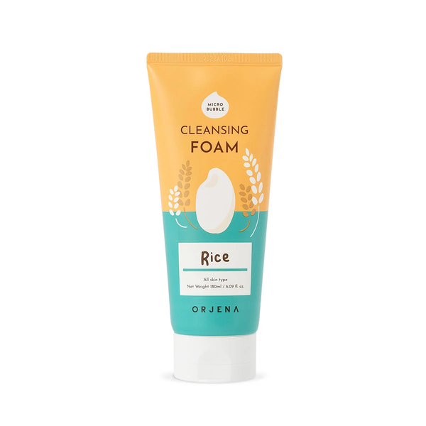 ORJENA Smile Day Cleansing Foam 180ml - Rice  اورجينا غسول رغوي يفتح البشرة ويوحد لونها غني بخلاصة الارز