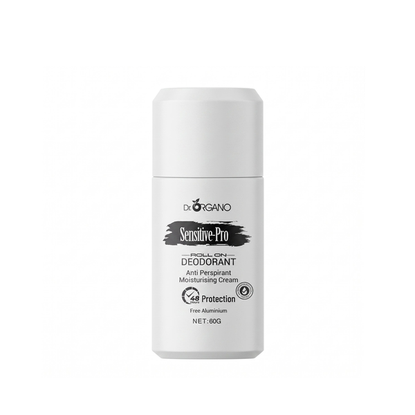 DR.ORGANO Roll-On Deodorant Anti Perspirant Moisturising Cream 60g - Sensitive Pro  دكتور اوركانو مزيل تعرق خالي من الالمنيوم للبشرة الحساسة