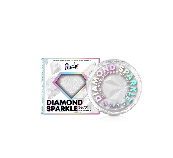 RUDE Diamond Sparkle Diamond Bounce Highlighter  رود هايلايتر باودر يمنح لمعانًا متلألئًا