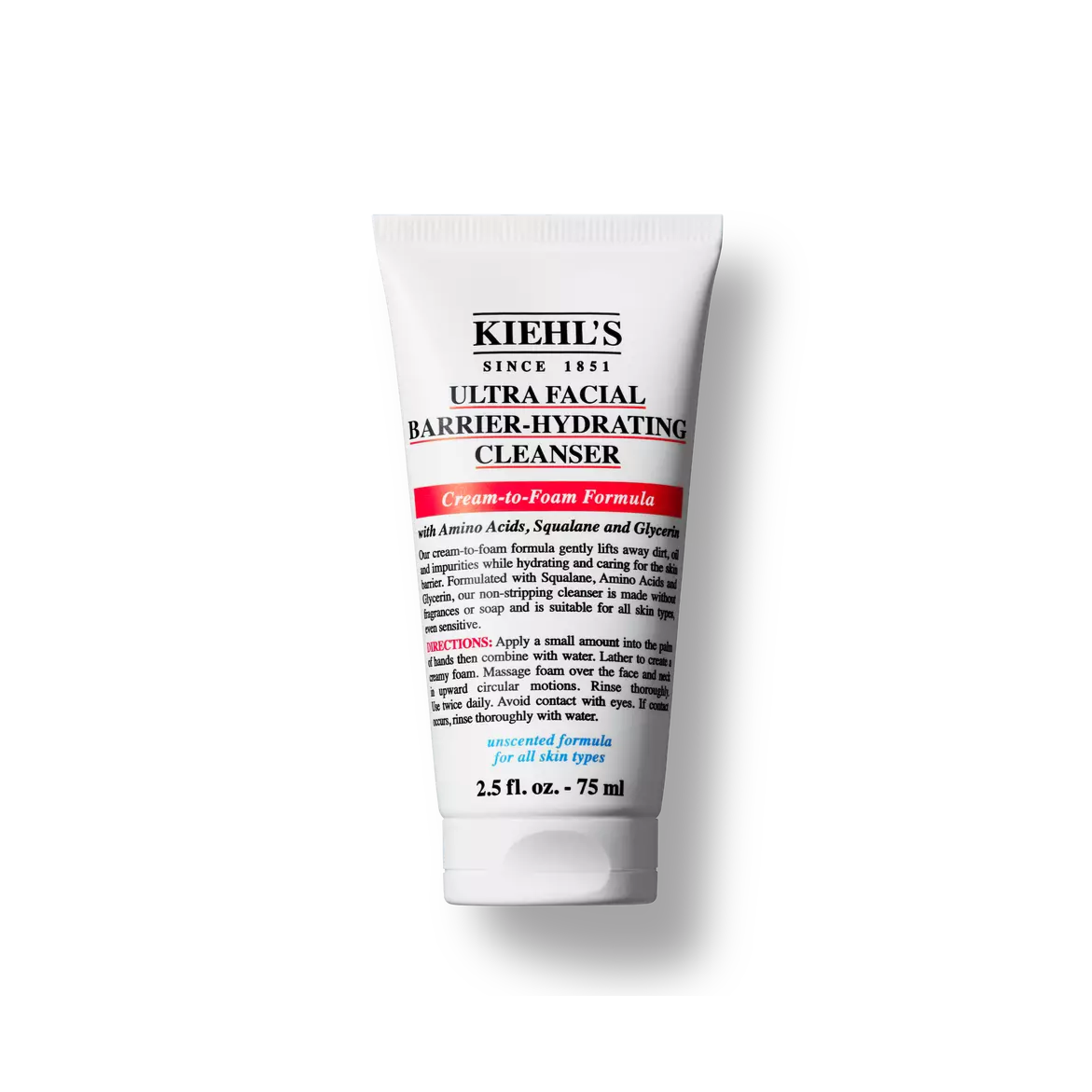 KIEHLS Ultra Facial Barrier-Hydrating Cleanser 75ml كيلز غسول مرطب ينظف البشرة بلطف ويرطبها، ويعزز حاجزها الطبيعي