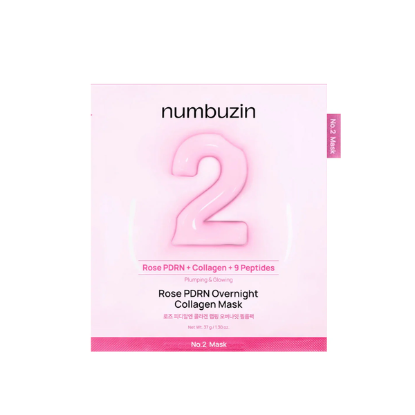 NUMBUZIN No. 2 Rose PDRN Overnight Collagen Mask 37g (1pc)  نومبوزين ماسك الكولاجين الليلي المكثف يرطب البشرة بعمق ويحسن مرونتها ويمنحها مظهراً ممتلئاً